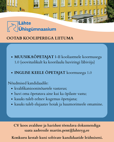 Otsime oma kooliperre uusi petajaid! 