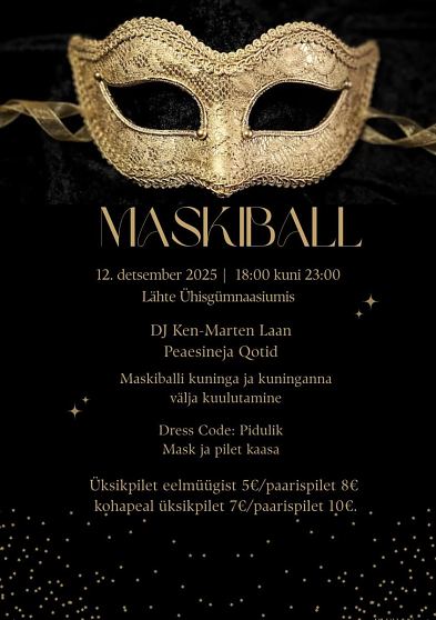 12. detsembril toimub Maskiball! 