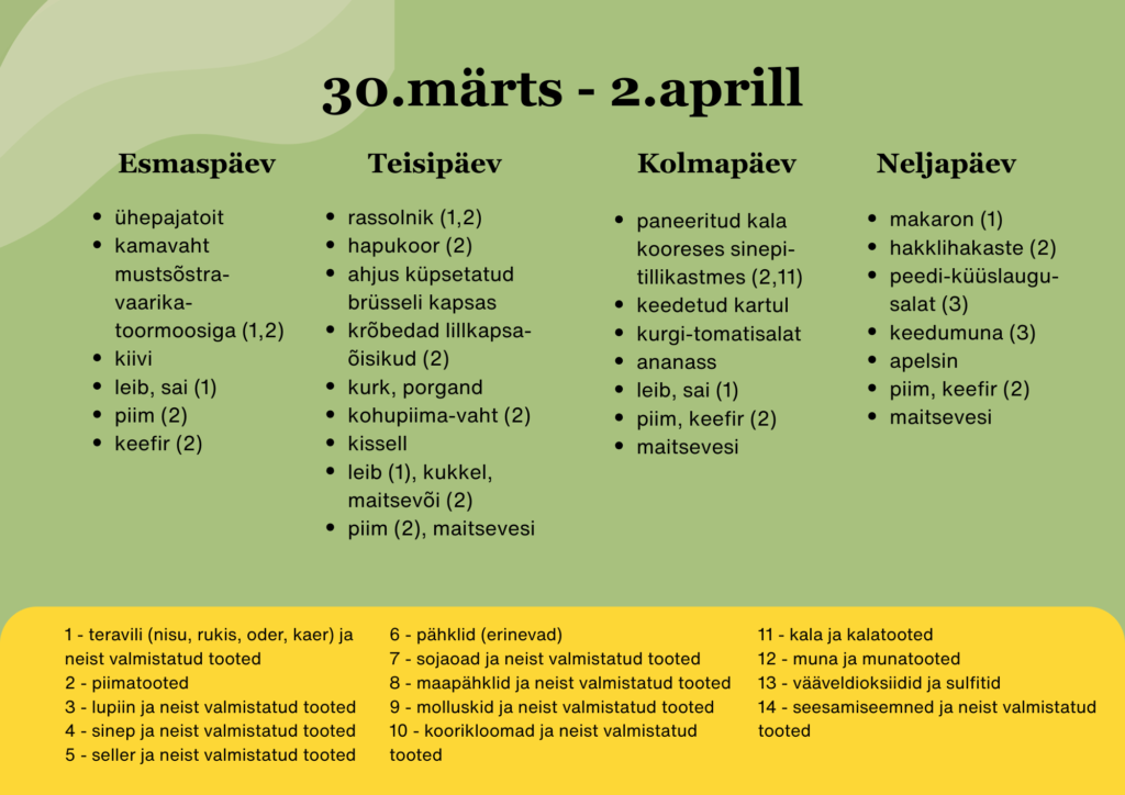 menüü 30.03-02.04